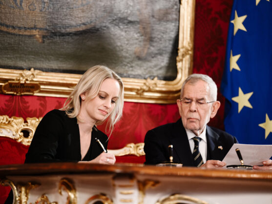 Michaela Schmidt bei der Angelobung.